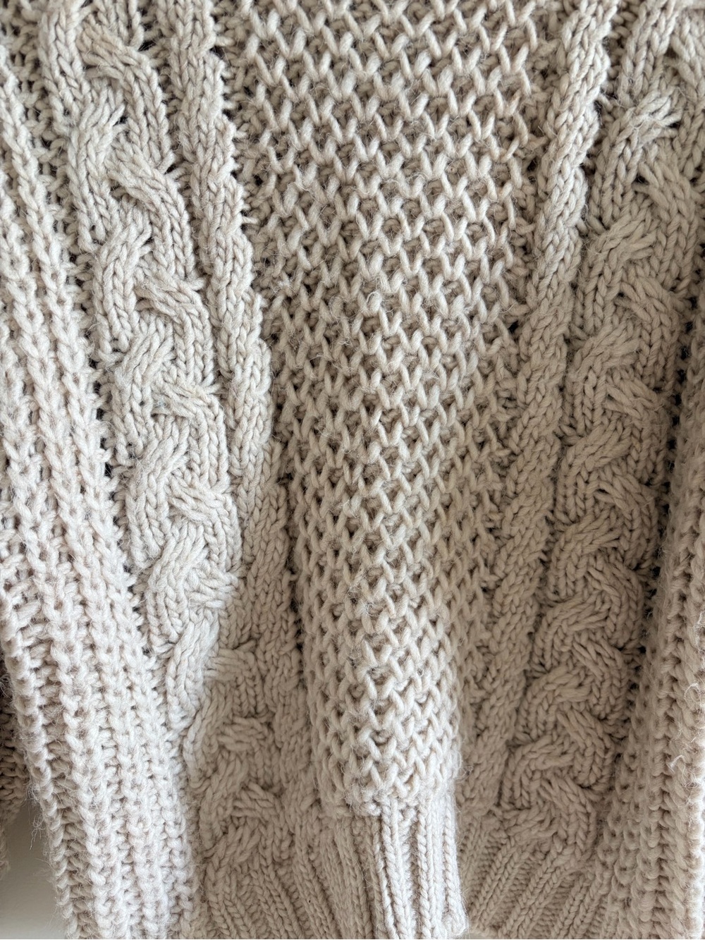 Universal Thread Chunky Cable Knit Sweater | Oatmeal Cream - Picture 3 of 4